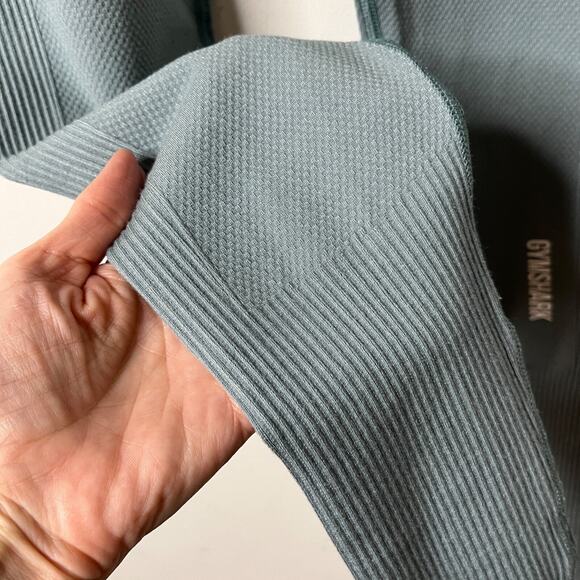 Gymshark Women's Power Down Leggings S Light Blue Seamless High Rise Ribbed Knit - Picture 5 of 8